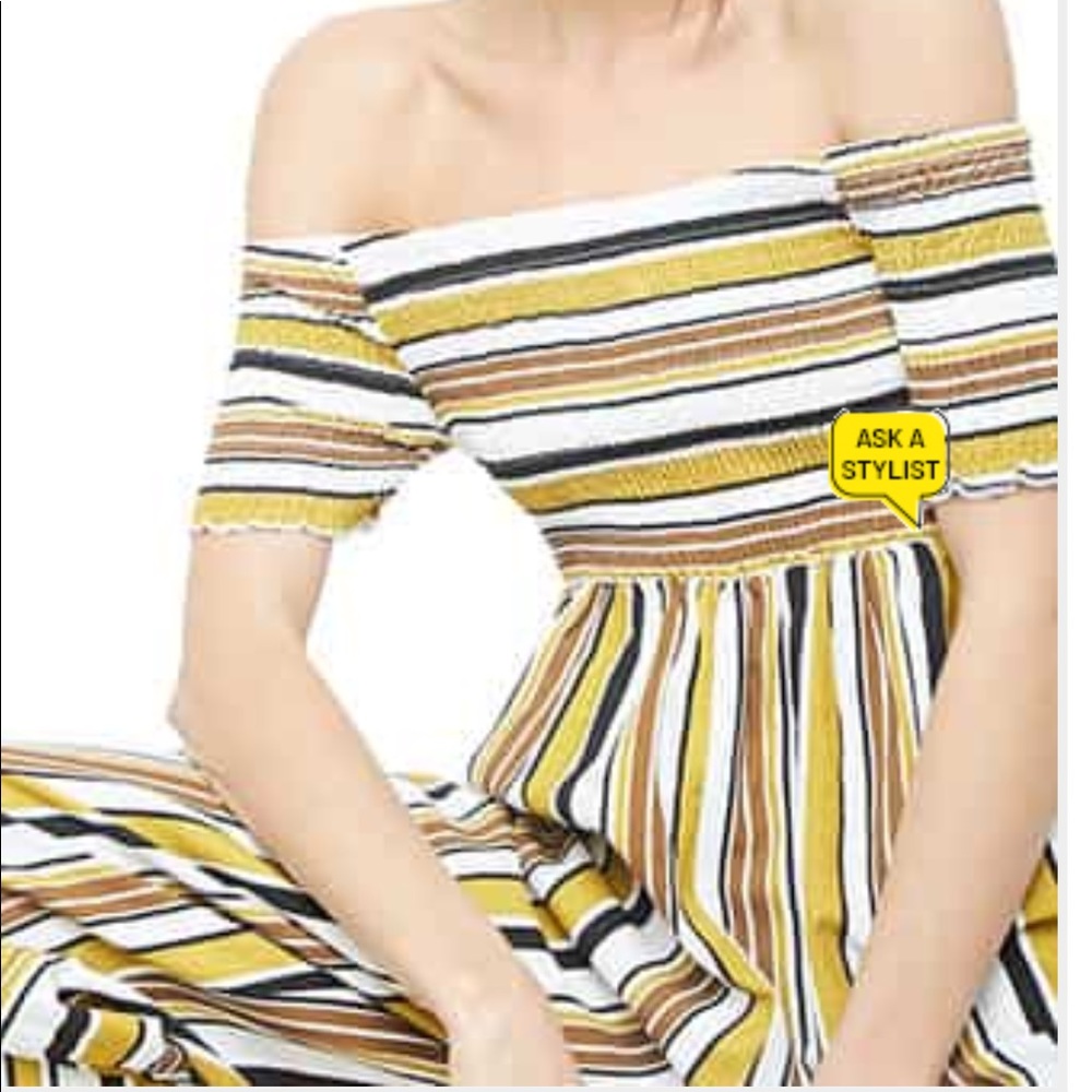 Striped Off the Shoulder Jumpsuit